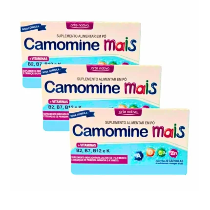 Camomine Mais Suplemento de Vitamina A, D, Ca, Zn, B2, B7, B12 e K