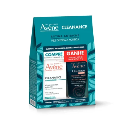 Kit Avène Cleanance Facial Sérum Corretor Comedomed 30ml + Gel de Limpeza Intense 40g