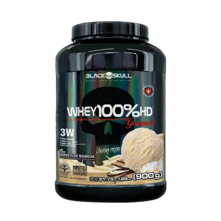 Whey Protein Black Skull 100% HD Gourmet Sorvete de Baunilha 900g