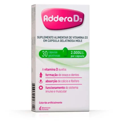 Vitamina D 2.000UI Addera D3 30 cápsulas