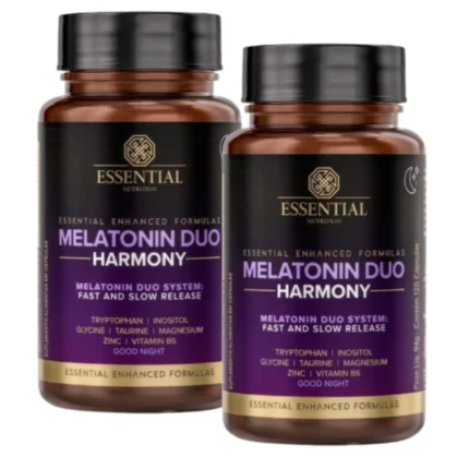Kit 2x Melatonin Duo Harmony Melatonina + Triptofano (120 Cápsulas) - Essential Nutrition