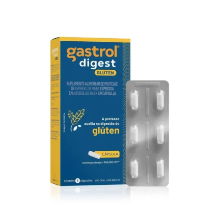 Enzima Digestiva Protease Gastrol Digest Glúten 6 Cápsulas