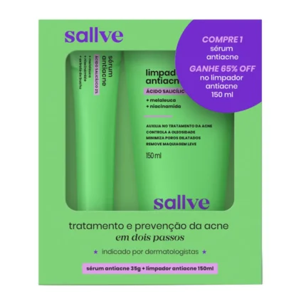 Kit Sallve Antiacne Sérum 35g + Limpador 150ml 1 unidade