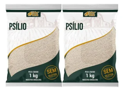 Psyllium Psilio em Flocos 2 X 1kg Sabor Verde