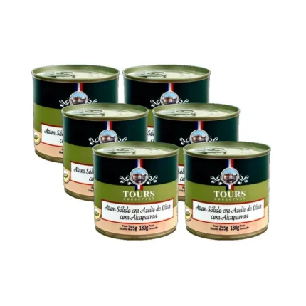 KIT 6X: ATUM SóLIDO COM ALCAPARRAS EM AZEITE TOURS 255G