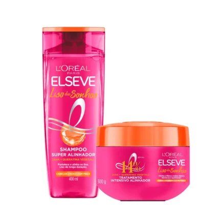 Kit L'Oréal Paris Elseve Liso dos Sonhos Shampoo 400ml + Creme de Tratamento 300g