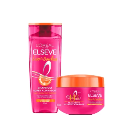 Kit L'Oréal Paris Elseve Liso dos Sonhos Shampoo 200ml + Creme de Tratamento 300g