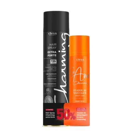 Pack Hair Spray Extra Forte 400 ml+ Fixador de Maquiagem 150ml Charming