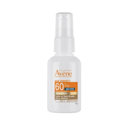 Protetor Solar Facial Avène Mat Perfect Anti-idade FPS 60 Médio Escuro 40g