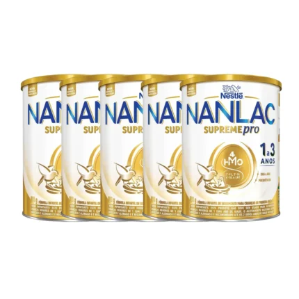 Kit Fórmula Infantil NANLAC Supreme Nestlé 1 a 3 anos 800g 5 unidades