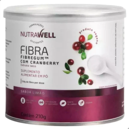 Fibra Alimentar Fibregum 5,8G com Cranberry 210G Nutrawell Limão