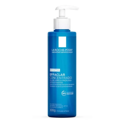 Gel de Limpeza Facial Concentrado La Roche-Posay Effaclar para Pele Oleosa Gel de Limpeza Antiacne Embalagem Econômica 300g