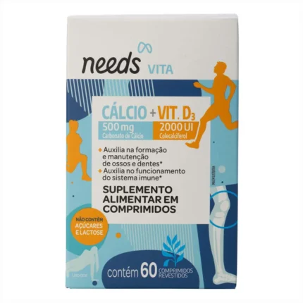 Vitamina D3 2.000UI + Cálcio 500mg Needs Vita 60 Comprimidos