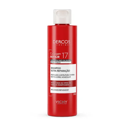 Shampoo Ultra Reparação Vichy Dercos Collagen Repair 17 Shampoo Capilar Fortalecedor com Colágeno 200g
