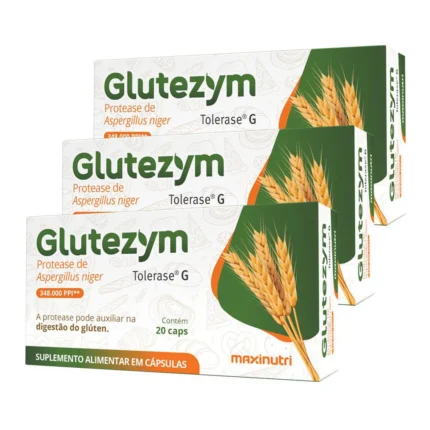 Kit 3 Glutezym Auxilia Digestão do Glúten 20 Cápsulas Maxinutri