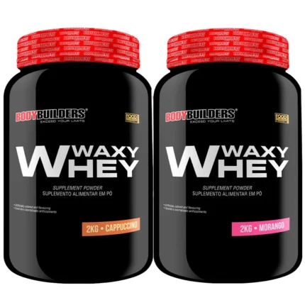 2x Whey Protein Waxy Whey (35%) - 2kg - Bodybuilders Morango e Cappuccino