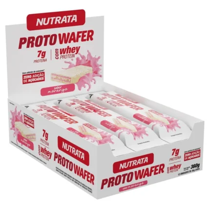 Proto Wafer - 12 Unidades de 30G Morango - Nutrata